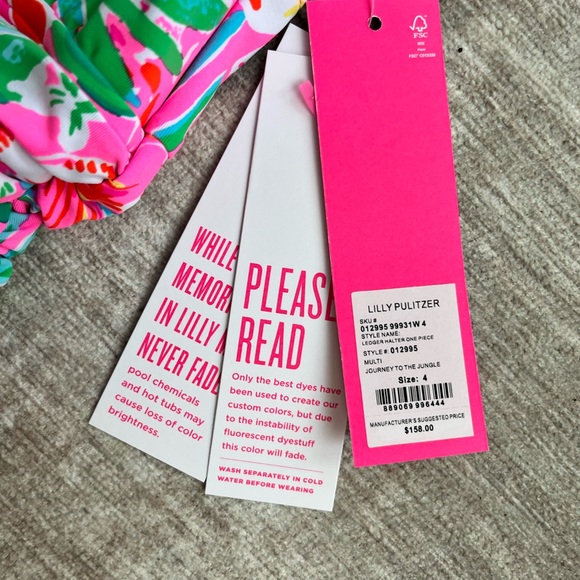 NWT Lilly Pulitzer Ledger Halter Swimsuit - Multi Journey to the Jungle - Picture 4 of 4